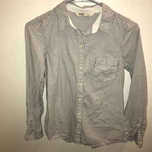 Grey striped button up shirt